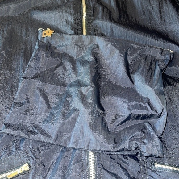 Diane Von Furstenberg Dark Blue Water Resistant Packable Windbreaker - Picture 5 of 8